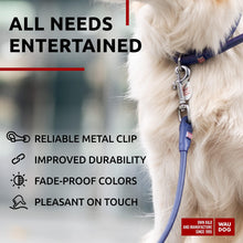 Load image into Gallery viewer, WAUDOG Rolled Leather GLAMOUR Dog Leash 4Ft * 0.4in for Small Medium and Large Dogs (Purple) For Pet With Love