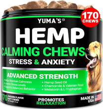 Load image into Gallery viewer, YUMA'S Hemp Stress & Anxiety Relief Calming Chews for Dogs. 170 Chews. Made in USA