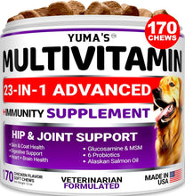 Load image into Gallery viewer, YUMA'S Dog 23 IN 1 Multivitamin Chewable Hip & Joint Supplement with Glucosamine 170 Treats
