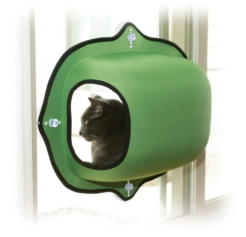 K&H Pet Products EZ Mount Window Pod Kitty Sill Green 27 x 20 x 20 For Pet With Love