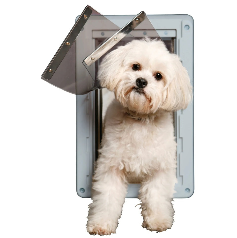 Ideal Pet Products Ruff-Weather Pet Door Small Grey 5.56 x 9.06 x 13.37 For Pet With Love