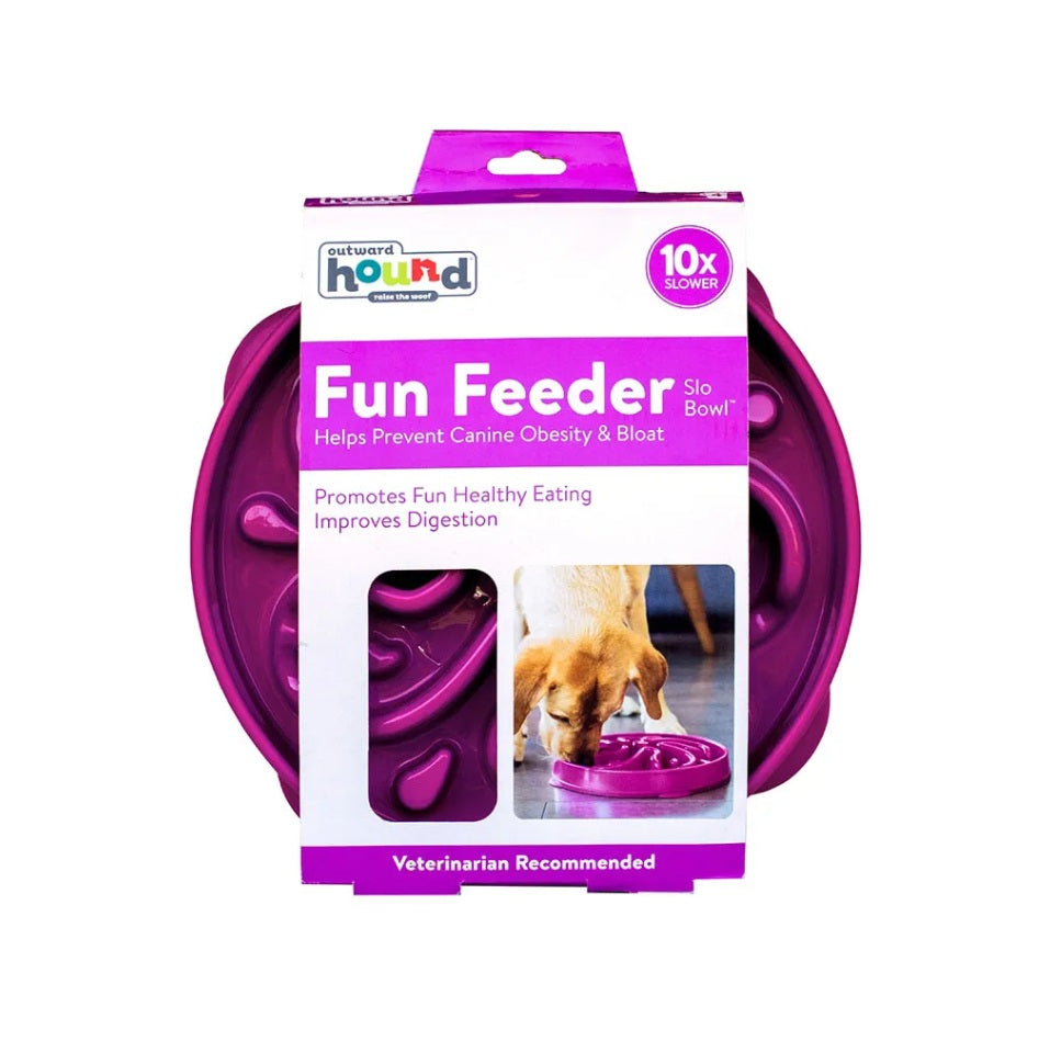 Outward Hound Fun Feeder Slo-Bowl Flower Small Purple 8 x 8 x 2 For Pet With Love