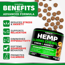 Load image into Gallery viewer, YUMA'S Hemp Stress & Anxiety Relief Calming Chews for Dogs. 170 Chews. Made in USA