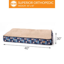 Load image into Gallery viewer, K&H Pet Products Superior Orthopedic Dog Bed Medium Navy Blue 30 x 40 x 4 For Pet With Love