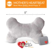 Load image into Gallery viewer, K&H Pet Products Mother's Heartbeat Plush Dog Bone Pillow Small Gray 8 x 4 x 2 For Pet With Love