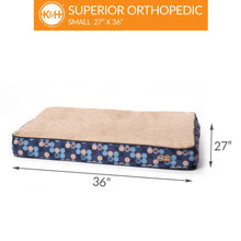 Load image into Gallery viewer, K&H Pet Products Superior Orthopedic Dog Bed Small Navy Blue 27 x 36 x 4 For Pet With Love