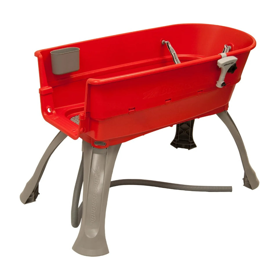 Booster Bath Elevated Dog Bath and Grooming Center Large Red 45 x 21.25 x 15 For Pet With Love