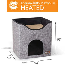 Load image into Gallery viewer, K&H Pet Products Thermo-Kitty Playhouse Gray 14 x 12 x 15 For Pet With Love
