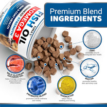Load image into Gallery viewer, YUMA'S Advanced Strength Omega 3 Fish Oil Skin and Coat Health Supplement for Dogs (2 Pack) 340 Chews