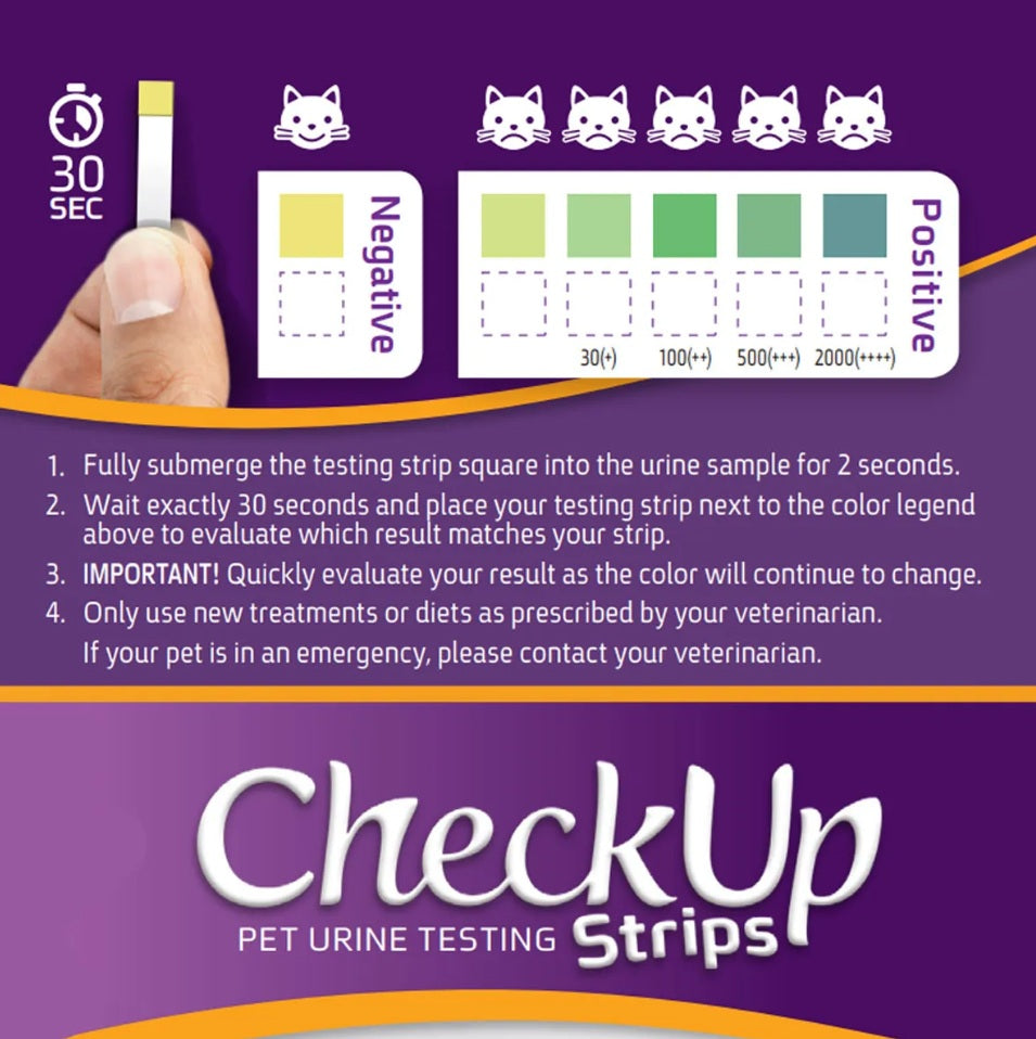 Coastline Global CheckUp Dog and Cat Urine Testing Strips for Detection of Kidney Condition 50 count 4 x 1.5 x 1.5 For Pet With Love