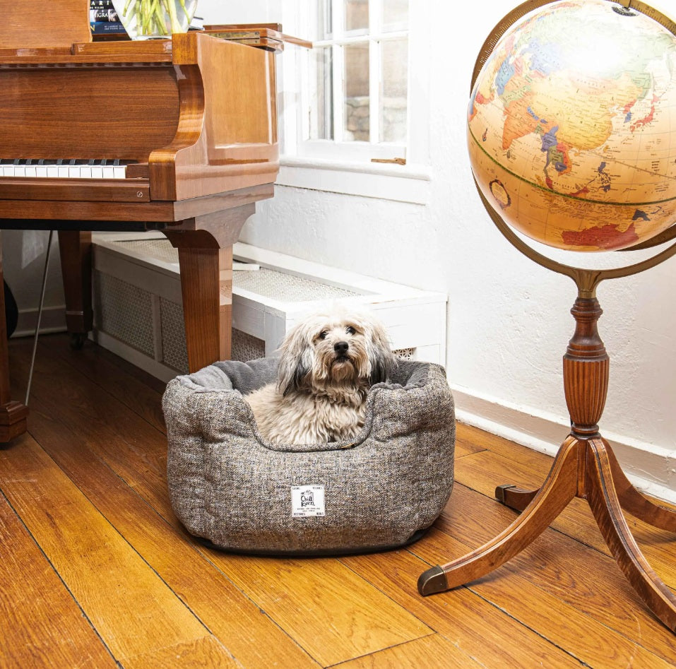 DGS Pet Products Chill Kuzzi FIR Round Bed Small Grey 23 x 23 x 12 For Pet With Love