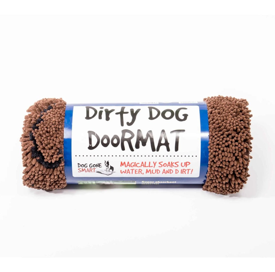 DGS Pet Products Dirty Dog Door Mat Small Brown 23 x 16 x 2 For Pet With Love