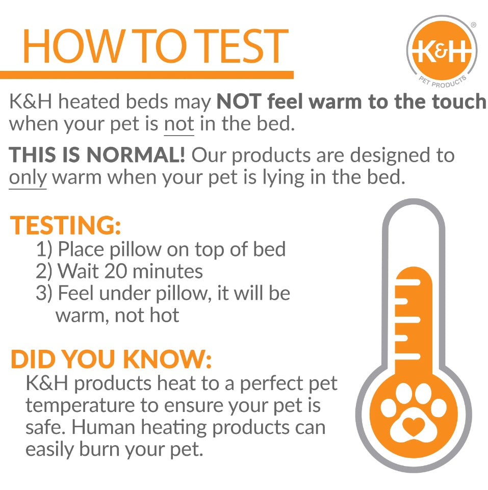 K&H Pet Products Lectro-Soft Outdoor Heated Pet Bed Large Gray 25 x 36 x 1 For Pet With Love