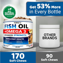 Load image into Gallery viewer, YUMA'S Advanced Strength Omega 3 Fish Oil Skin and Coat Health Supplement for Dogs (2 Pack) 340 Chews
