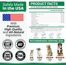 Load image into Gallery viewer, YUMA'S Advanced Allergy Itching Skin Relief for Dogs. Dry Skin & Hot Spots Treatment with Omega 3 Fish Oil. (2Pack) 340 Chews For Pet With Love