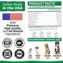 Load image into Gallery viewer, YUMA'S Hemp Stress & Anxiety Relief Calming Chews for Dogs. 170 Chews. Made in USA