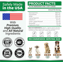 Load image into Gallery viewer, YUMA'S Hemp and Glucosamine Hip and Joint Support Supplement for Dogs. 170 Chews
