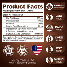 Load image into Gallery viewer, Vet Promise Probiotics & Digestive Enzymes for Dogs Firm Stool & Diarrhea Relief 120 Chews For Pet With Love