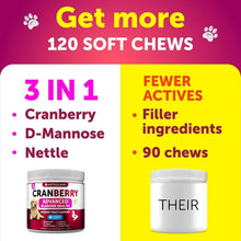 Load image into Gallery viewer, Artullano Advanced Bladder Health UTI Cranberry Treatment and Bladder Control Supplement for Dogs. Provides Kidney Support. Bladder Stones, Urinary Tract Infection, Incontinence Treatment (2 Pack) 240 Chews For Pet With Love