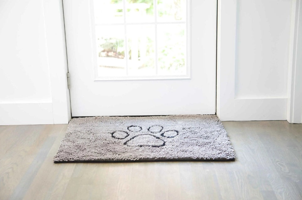 DGS Pet Products Dirty Dog Door Mat Medium Grey 31 x 20 x 2 For Pet With Love