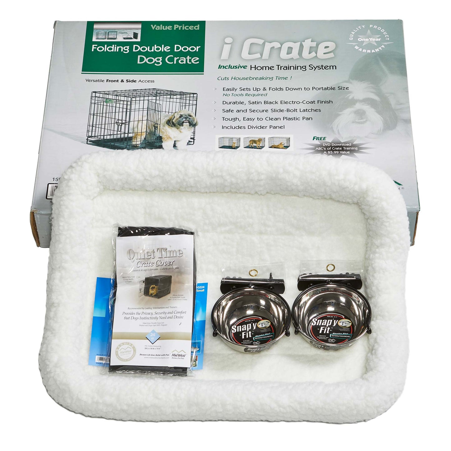 Midwest iCrate Dog Crate Kit Small 24 x 18 x 19 For Pet With Love