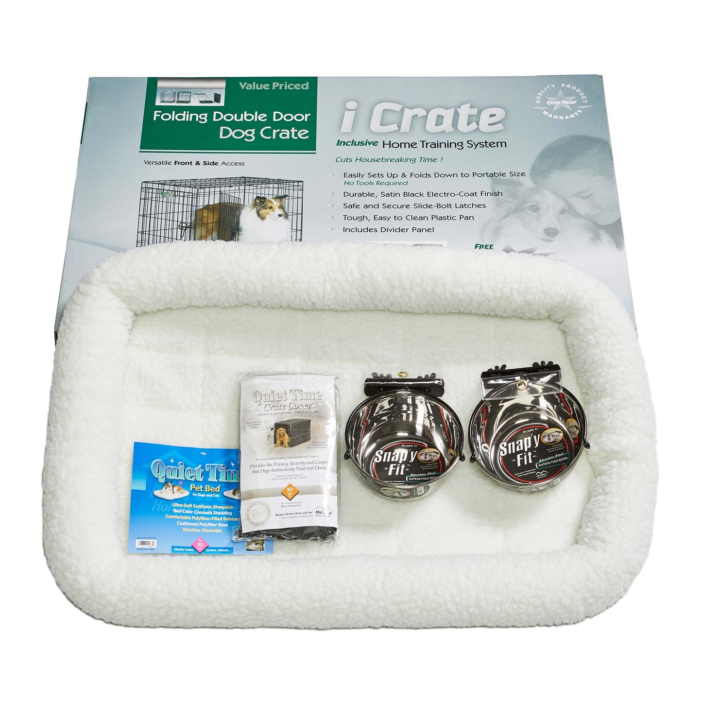 Midwest iCrate Dog Crate Kit Medium 30 x 19 x 21 For Pet With Love