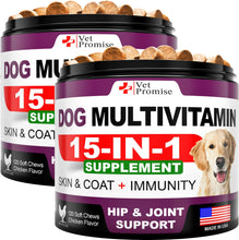 Load image into Gallery viewer, Vet Promise Dog Multivitamin Chewable Supplements with Glucosamine 240 Chews For Pet With Love