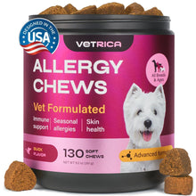 Load image into Gallery viewer, VETRICA Dog Itching Skin & Allergy Relief Immune Support Supplement 130 Chews