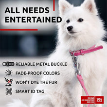 Load image into Gallery viewer, WAUDOG Ultra Soft Rolled Leather Soft Padded Dog Collar. PINK. X-Small For Pet With Love