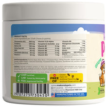 Load image into Gallery viewer, Makondo Pets Dog Prenatal Multivitamin Chews with Folic Acid, Zinc, Vitamin B Complex, DHA & EPA Omegas and Probiotics Supplement for Pregnant, Nursing, Breastfeeding Pet. Mom & Puppy Vitamin Formula. 120 Chews. Chicken Flavor
