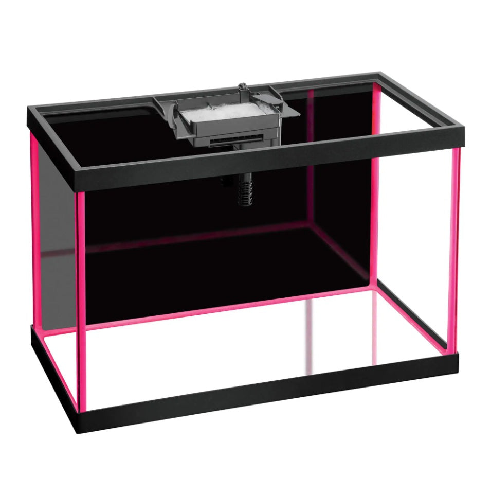 Aqueon NeoGlow LED Aquarium Kit 5.5 Gallon Pink 16.5 x 8.75 x 10.5 For Pet With Love