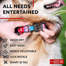 Load image into Gallery viewer, WAUDOG Adjustable Nylon Dog Collar with Durable Plastic Buckle and QR Dog Tag. XLARGE (Unicorns) For Pet With Love