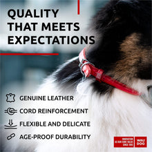 Load image into Gallery viewer, WAUDOG Ultra Soft Rolled Leather Dog Collar for Small Dogs Soft Padded Dog