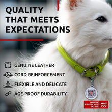 Load image into Gallery viewer, WAUDOG Ultra Soft Rolled Leather Dog Collar GREEN XSMALL For Pet With Love