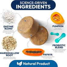 Load image into Gallery viewer, PETSOLOGY Probiotics, Digestive Enzymes & Prebiotics for Dogs. Advanced Supplement helps Itchy Skin and Allergies. Supports Gut Health. Diarrhea, Gas & Constipation Relief (2 Pack) 340 Chews For Pet With Love