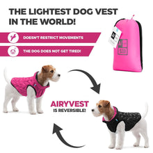 Load image into Gallery viewer, AiryVest Lightweight Reversible Water Resistant Windproof Warm Dog Puffer Jacket (Purple/Black) Size: S33 For Pet With Love