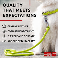 Load image into Gallery viewer, WAUDOG Rolled Leather GLAMOUR Dog Leash 4Ft * 0.3in (Green) For Pet With Love