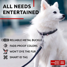 Load image into Gallery viewer, WAUDOG Ultra Soft Rolled Leather Soft Padded Dog Collar. BLACK. X-Small For Pet With Love