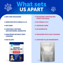 Load image into Gallery viewer, Artullano Dog Itching Skin & Coat Anti Itch, Hot Spots, and Allergy Relief Treatment. Immune Health Supplement for Dogs with Fish Oil and Omega 3. 70 Treats. Duck Flavor.