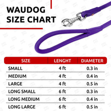 Load image into Gallery viewer, WAUDOG Rolled Leather GLAMOUR Dog Leash 4Ft * 0.4in for Small Medium and Large Dogs (Purple) For Pet With Love