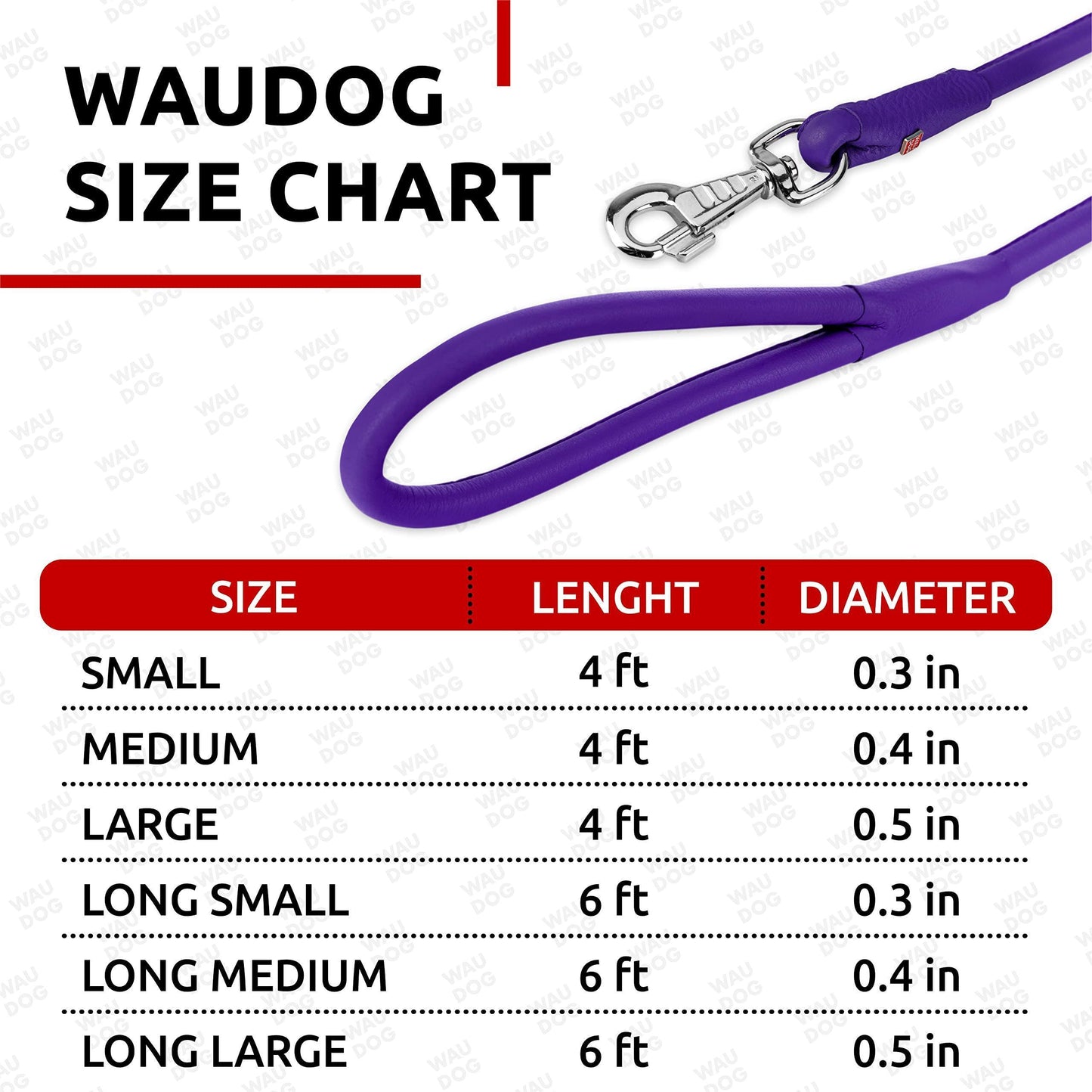 Rolled Leather Dog Leash 4Ft * 0.5 in for Small Medium and Large Dogs Heavy For Pet With Love
