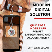 Load image into Gallery viewer, WAUDOG Long Lasting Leather Dog Collar for Large Dogs Medium & Small Dogs Adjustable Classic Puppy Collars for Large Breed Dogs Boy & Girl Dog Collars with Durable Buckle D Ring & QR Dog Tag For Pet With Love