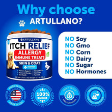 Load image into Gallery viewer, Artullano Canine Immune Health Supplement Itching Skin & Allergy Relief 180 Ct For Pet With Love