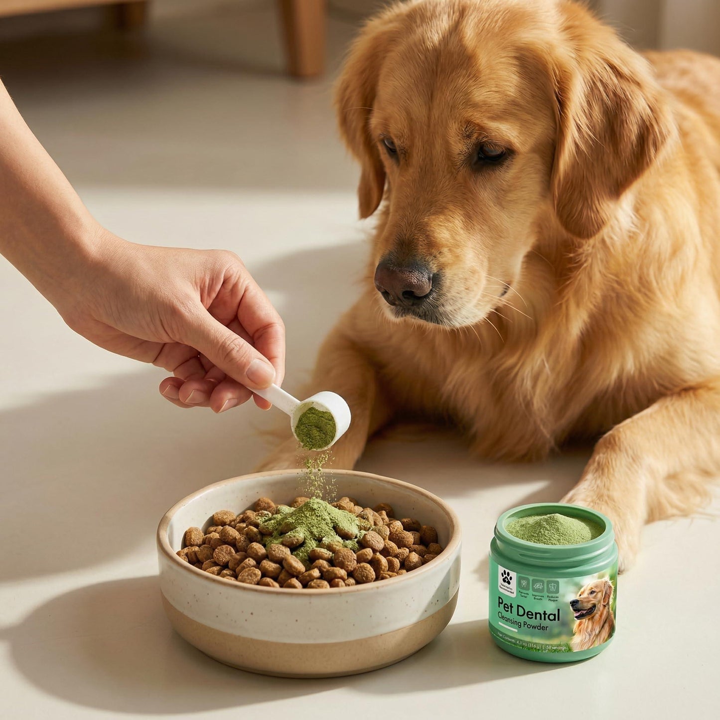 PETCAREX Dog Dental Powder. Breath Freshener Plaque and Tartar Remover for Dogs for All Breeds and Sizes