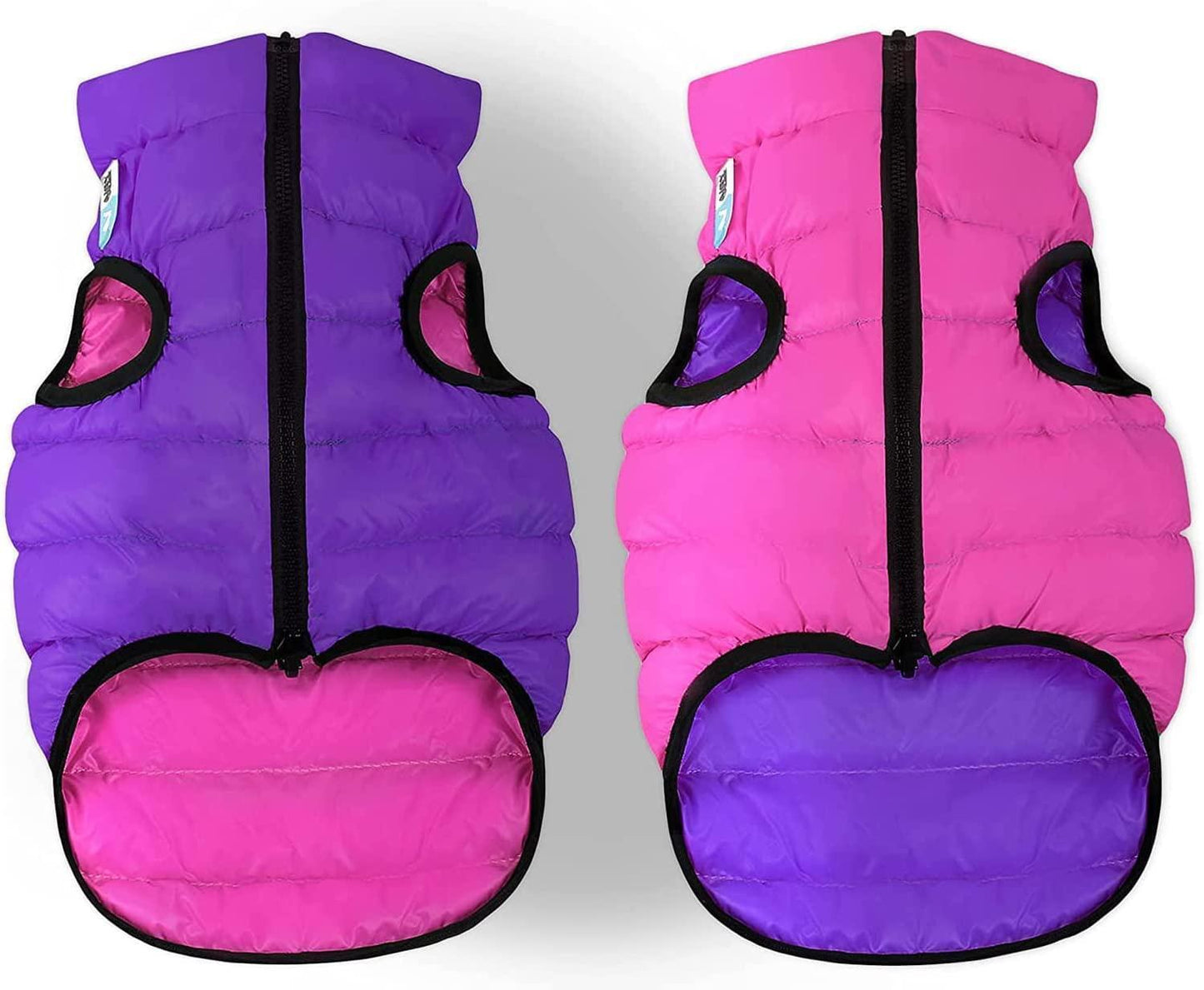 AiryVest Lightweight Reversible Winter Dog Jacket - XSMALL - Pink/Purple For Pet With Love
