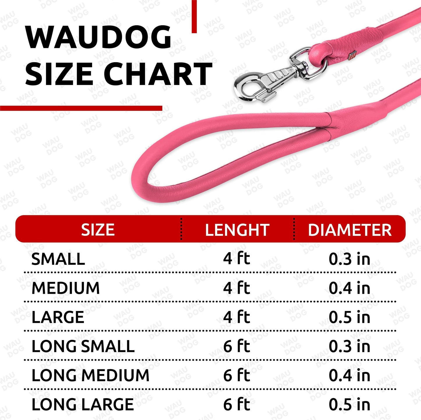 Rolled Leather Dog Leash 4Ft * 0.3 in for Small Medium and Large Dogs Heavy For Pet With Love