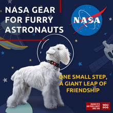 Load image into Gallery viewer, WAUDOG Adjustable Nylon Dog Collar with Durable Plastic Buckle and QR Dog Tag. MEDIUM (NASA-1 Print) For Pet With Love