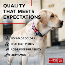 Load image into Gallery viewer, WAUDOG Adjustable Nylon Dog Collar with Durable Plastic Buckle and QR Dog Tag. XLARGE (Unicorns) For Pet With Love