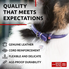 Load image into Gallery viewer, WAUDOG Ultra Soft Rolled Leather Dog Collar for Small Dogs Soft Padded Dog