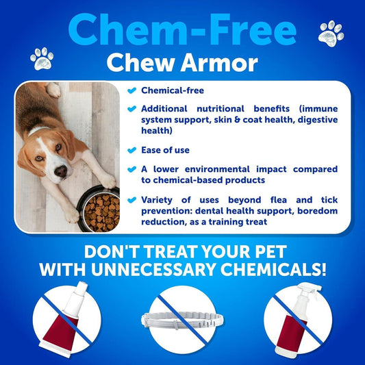 Artullano Natural Flea and Tick Prevention Supplement with Vitamins. Immune Support for Dogs. 120 Chews. Duck Flavor. Made in USA. For Pet With Love